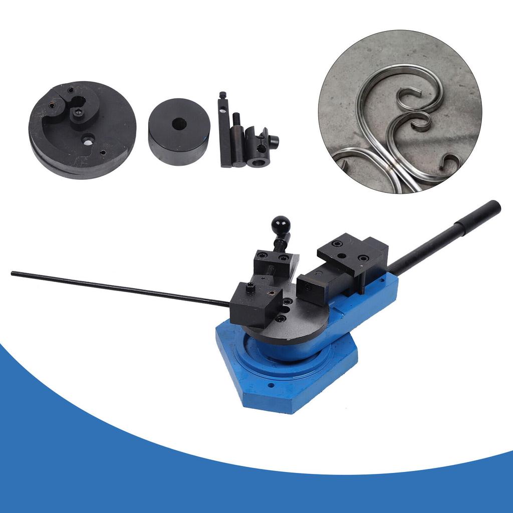 Manual Metal Scroll Bender Tool SBG-40 Flat Round Square Bar Bending 30x8mm Capacity with 2 Molds