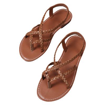 Thong Sandals With Back Strap For Women Ladies Dressy Summer Strappy Sandals Flat Casual Beach Fisherman Thong Chaussure Femme