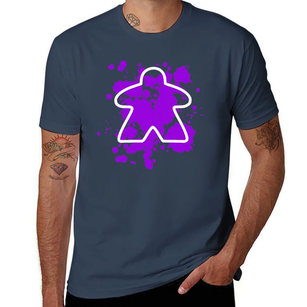 Abstract Meeple - Purple T-Shirt t shirts designer black cotton t-shirt plain for man package t shirt for man T-Shirt