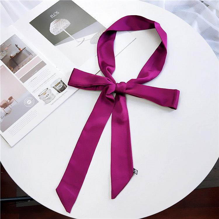 

Новый однотонный шарф для женщин на весну и осень, универсальный ремешок на запястье, повязка на голову, модное украшение, защита шеи для студентов, небольшой шарф 4*195cm