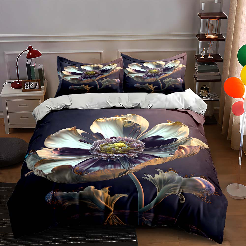 

Elegant floral design. Bedding Duvet cover sets Duvet covers Pillowcases gifts (1 * Duvet Cover 2 * Pillowcases, without duvet insert) 135x200cm