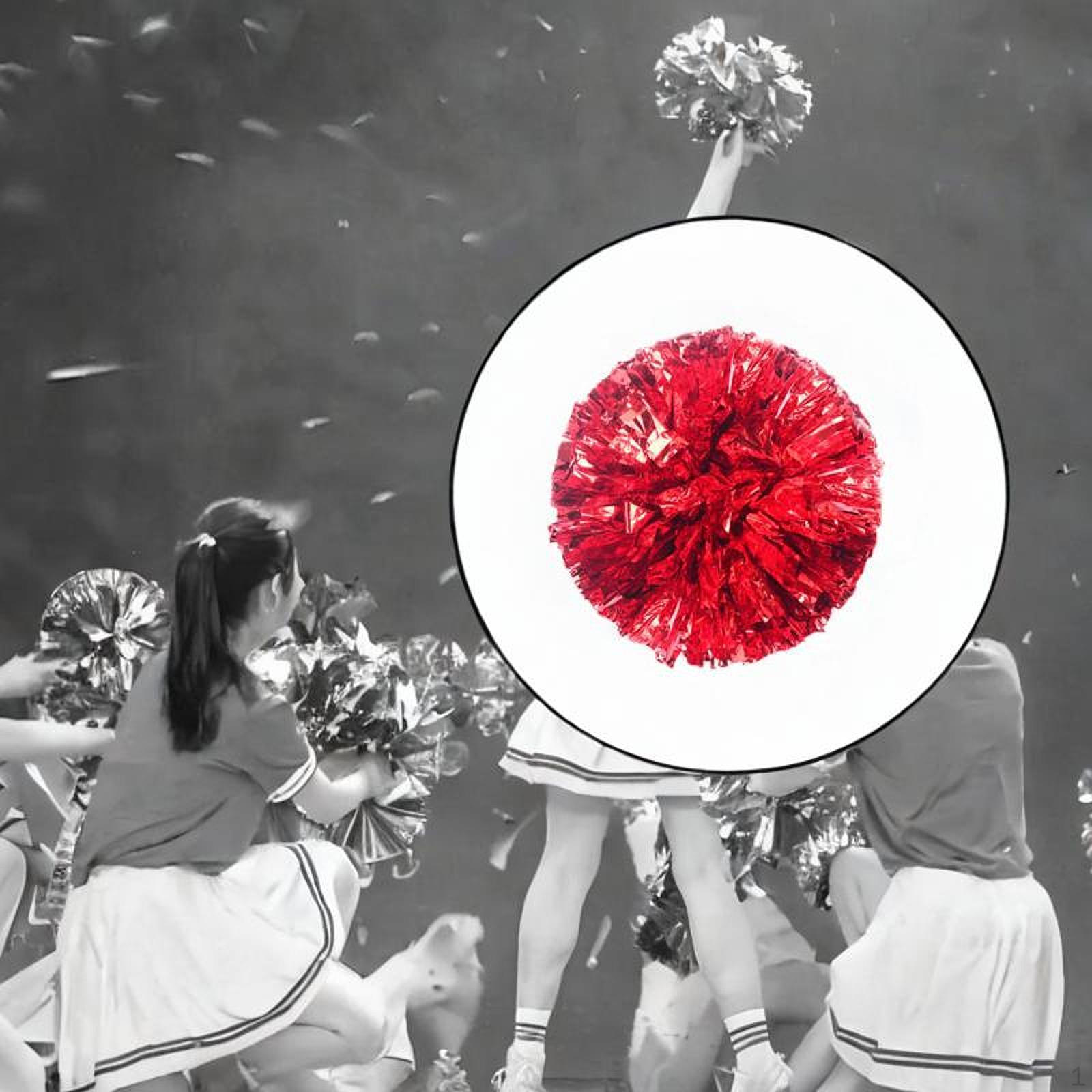 

помпоны Цветочный шар с отверстиями для пальцев Профессиональный Портативный Чирлидинг для Танцевального Спорта красный