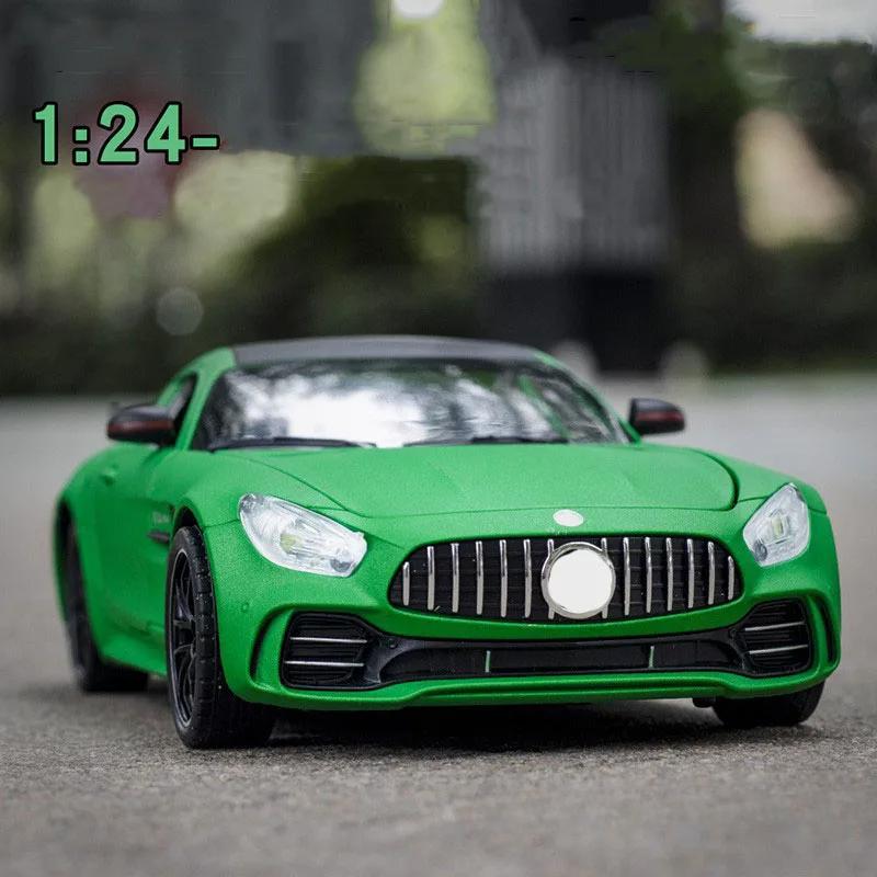 1/24 BENZ GTR Legierungs-Automodell Hochsimulations-Diecasts-Spielzeug mit Ton und Licht Rückziehfahrzeuge Dekoration Spielzeug für Kinder Geschenk