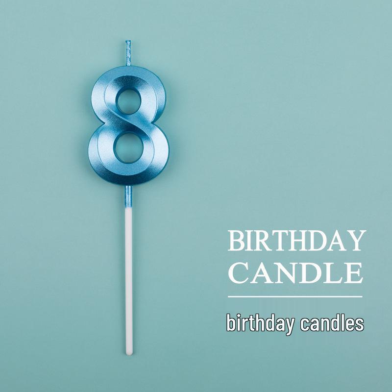 Gold and Silver Number Candles for Birthday Cakes - Pink Exquisite Design