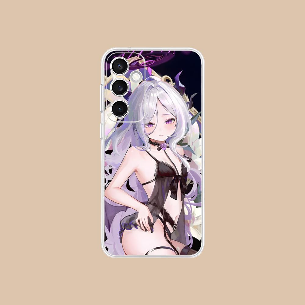 Blue Archive Hina Mobile Phone Case for Samsung Galaxy S25 S24 S23 S22 S21Plus FE Ultra Clear Colour Protective Luxury Cover