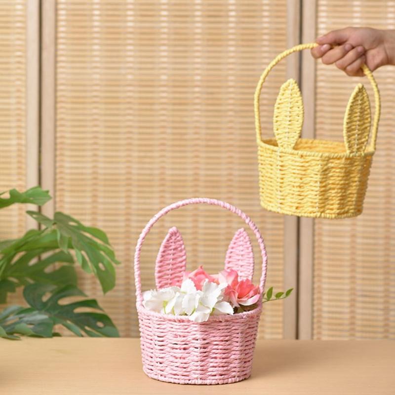 Unique Designs Lovely Rabbit Ears Handwoven Basket in  for Decorative and Practical Use Home Decoration Daily Use