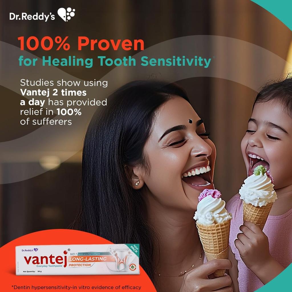 Vantej Toothpaste 50g Pack of 1 Non-Fluoridated Sensitive Teeth Mint Paste for Brighter Smile
