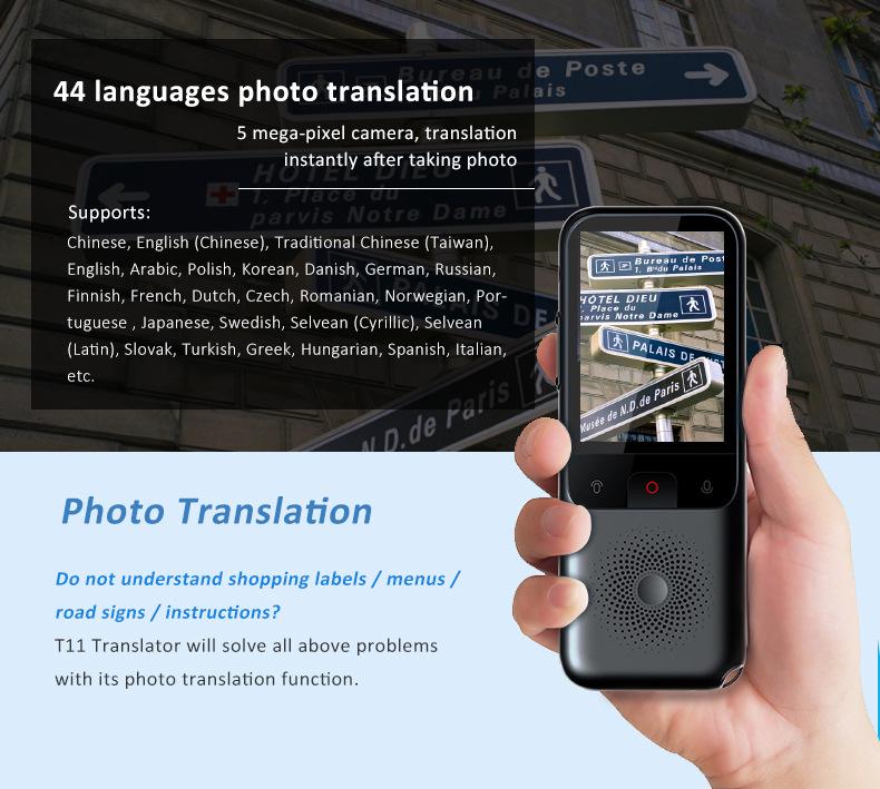T11 AI Language Translator: Smart Voice Recording & Photo Translation with WiFi.