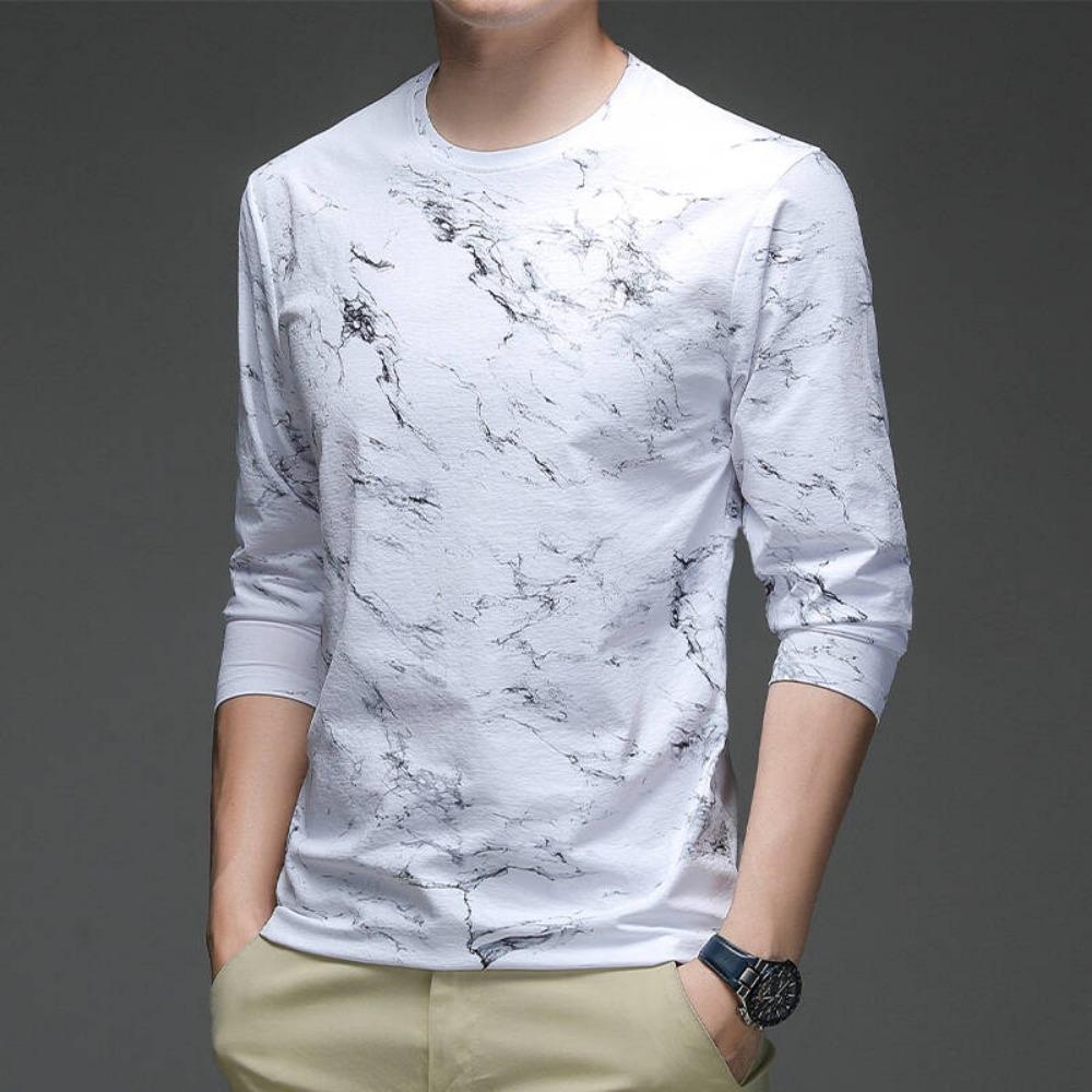 

Весна Новая Быстросохнущая Мужская Повседневная Спортивная Футболка с Длинным Рукавом из Ледяного Шелка для Фитнеса на Открытом Воздухе M белый