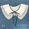 Women Necks Embroidered Detachable Doll Collar Lace Fake Collar Bow Blouse Shirt Accessories