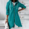 Women's Casual Loose Long Sleeve Padded Sweatshirt Coat with Zipper Hooded Warm Comfortable