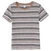 Women's Striped Short-Sleeve Round Neck Loose T-Shirt, Casual Color Block Plus Size, Japanese & Korean Style