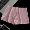 Pearlescent Satin Silky Panties Men'S Ice Silk Seemless One-Piece Underwear U Convex Underpant Transparent Slim Fit Boxer Shorts
