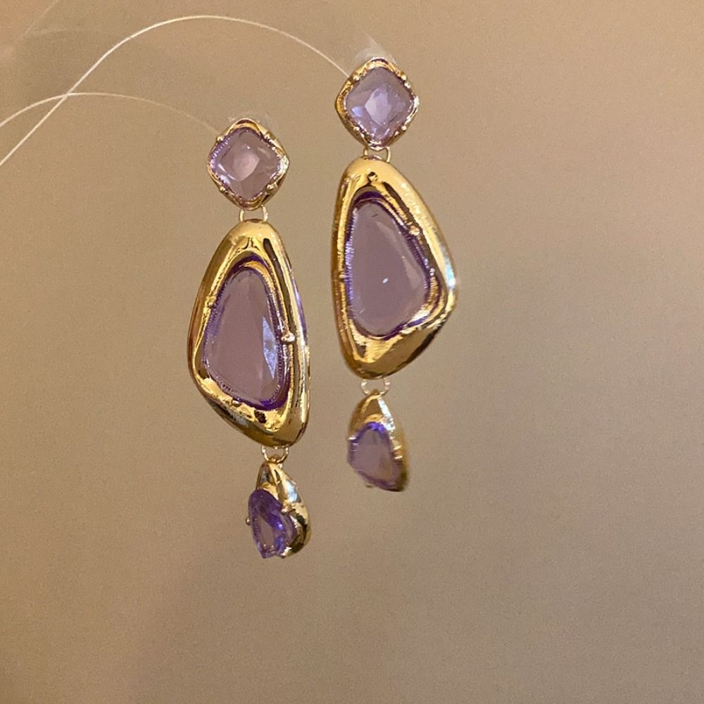 Vintage Rhinestone Earrings Geometry Irregular Earrings Fashion Exaggerated Drop Earrings Women