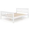 Holzbett Doppelbett aus Bettgestell mit Lattenrost Holzbett mit Kopfteil - 140 x 200 cm Massivholz Kinderbett Jugendbett Kiefer Massiv Weiß