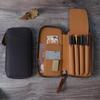 Handgefertigtes Retro-Leder-Etui für Stifte Crazy Horse Bietet Platz für 4 Kaffeefarbene Stilvolle Schreibwarenbox für Schüler und Unternehmen Etui, Leder, Stifte, Farbe, (Für dich