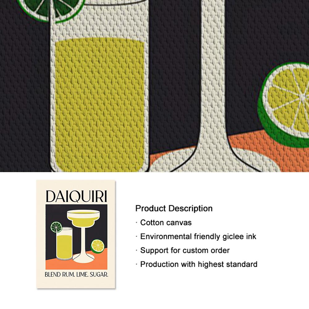 Margarita Mojito Daiquiri Koktejl Boho Plakát a Tisk Tropické Caipirinha Nápoje Barevné Obrázky Pro Kuchyň Bar Klub Nástěnná Dekorace