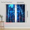 2pcs   Popular Curtain Panels 2D plane printing Mystical Wolf & Blue Roses Polyester (without rod) Decorations For Home for Home