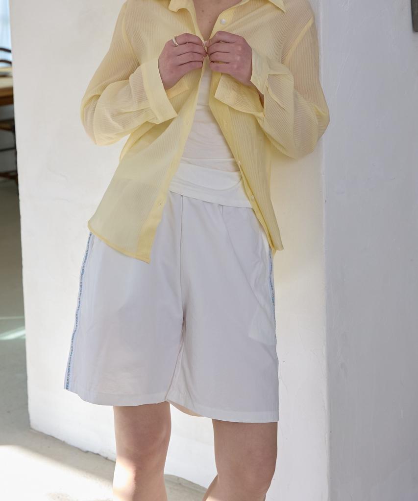 WIOE Floral Taping Nylon Short_White