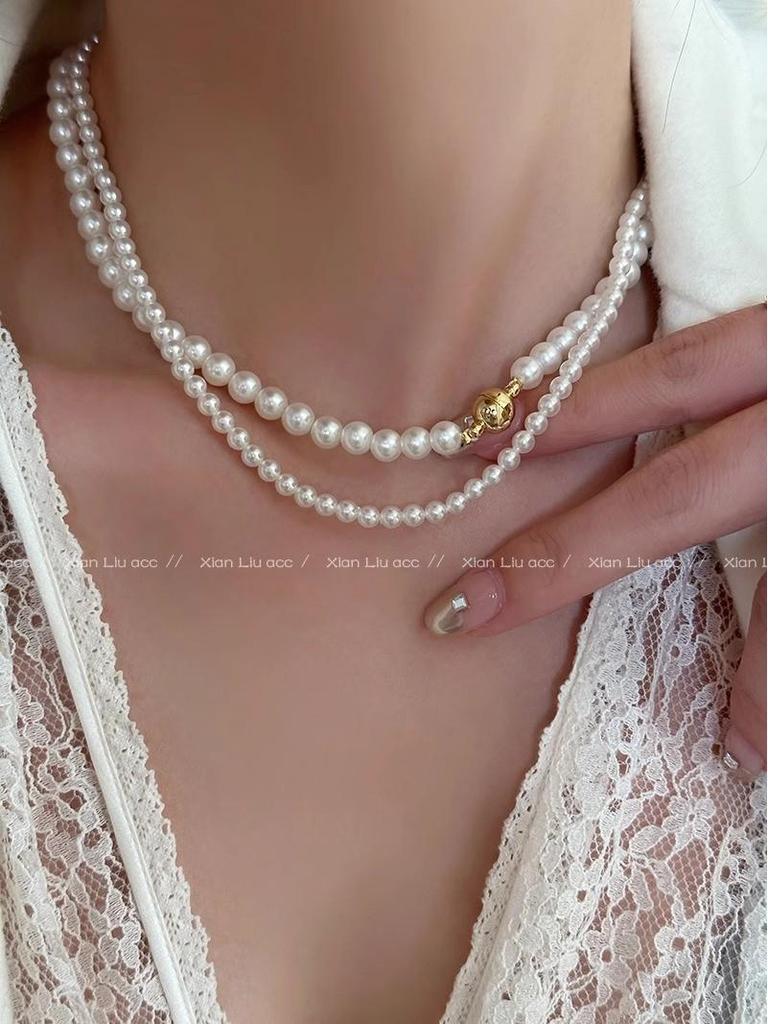 Elegant Shijia perlekjede: 2024 Magnetisk kragebenskjede for kvinners høst- og vinterstil