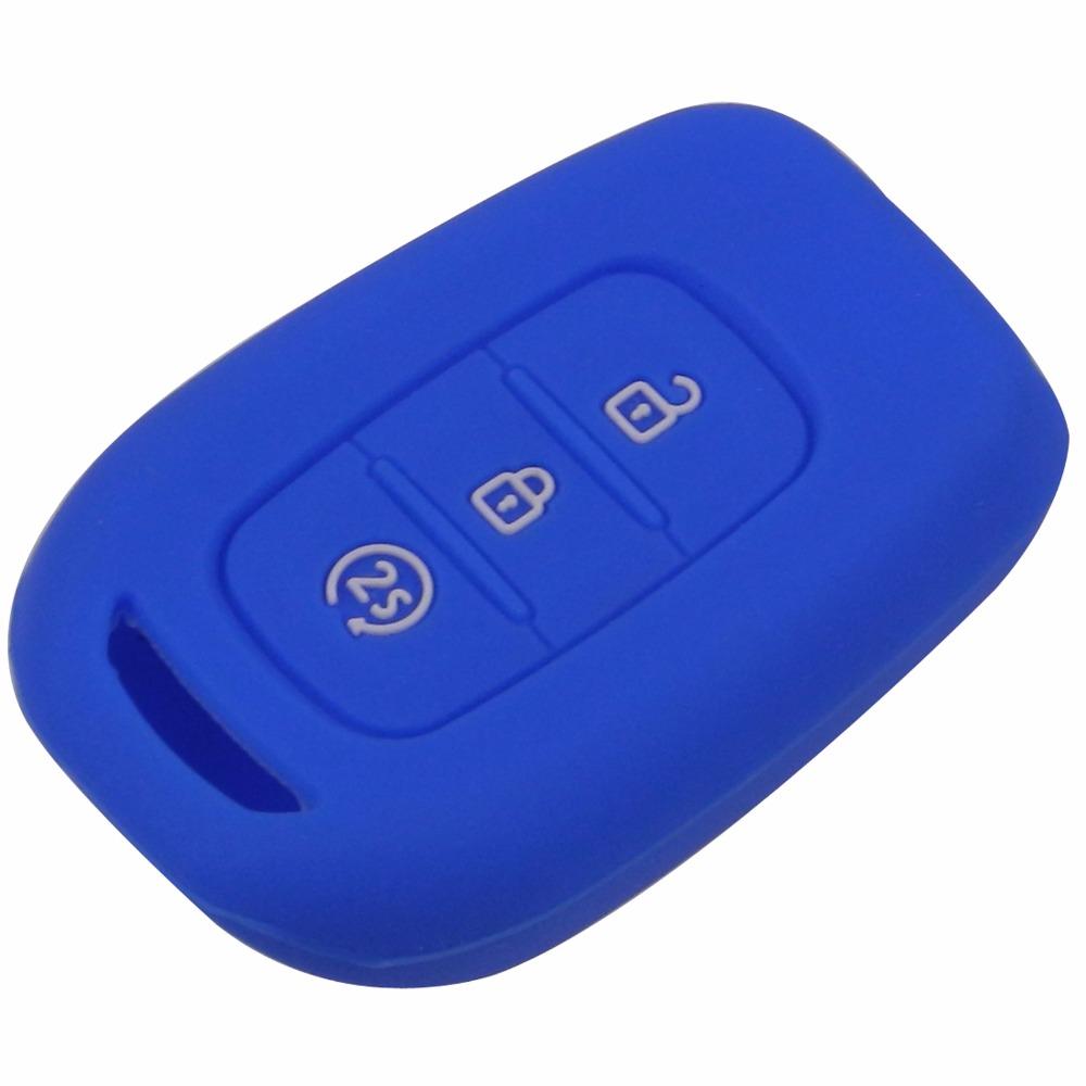 Jingyuqin 3 Buttons Silicone Remote Key Fob Case Cover For Renault Duster Sandero Logan Clio Captur Laguna Scen 2015 2016 2017