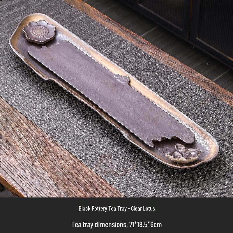 Black Pottery Tea Tray