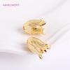 High Quality Brass Metal Tulip Floral Tassel Caps 14K Gold Plated Large Flower Bead Caps DIY Jewelry Making Accessories