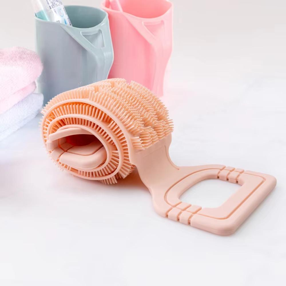 Extended Bath Scrubber Belt Double-sided Back Exfoliator Silicone Back Scrubber Towel Dead Skin