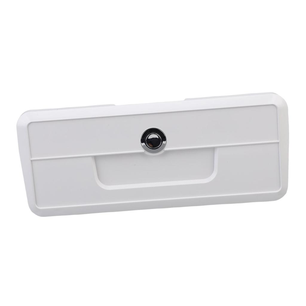 Boat Storage Box Multifunctional Cup Holder Design Rain Proof Sealing Yacht Dock Box with Concealed Button Lock White