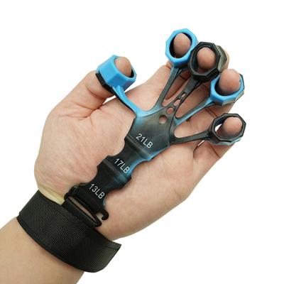 Silicone Grip Strength Trainer with 5 Elastic Finger Cot 3 Resistance Levels Adjustable Hand Therapy Rehabilitation Training Finger Stretcher