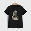 Funny Cartoon Monkey Graphic Print Cotton Blend Loose Oversized Unisex Daily Casual Streetwear Comfort Short Sleeve Tee Tops