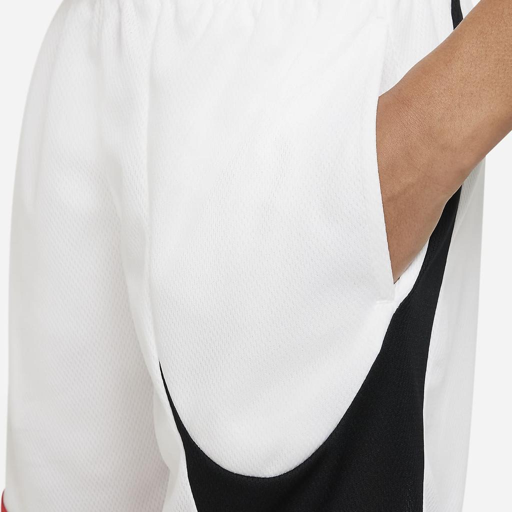 Nike Dri-FIT Logo Patchwork Mid-Rise Summer Loose Basketball Shorts Kids shorts DM8186-101