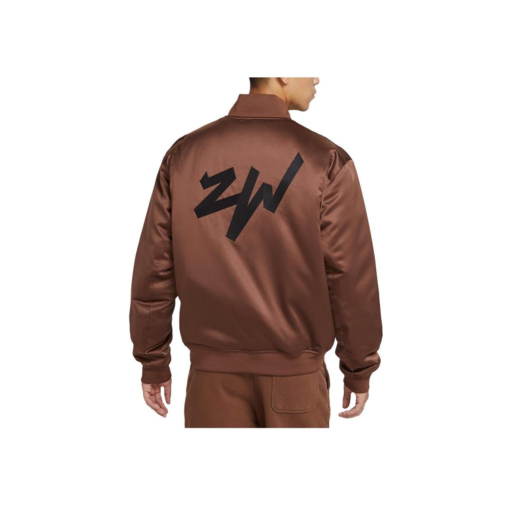 Jordan Logo Print Single-Breasted Sports Jacket Men Outerwear Brown DV5634-244