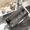 Space Aluminum Suction Cup Sink Drain Rack Wall Mounted Waterproof Sink Sponge Holder Punch Free with Water Tray