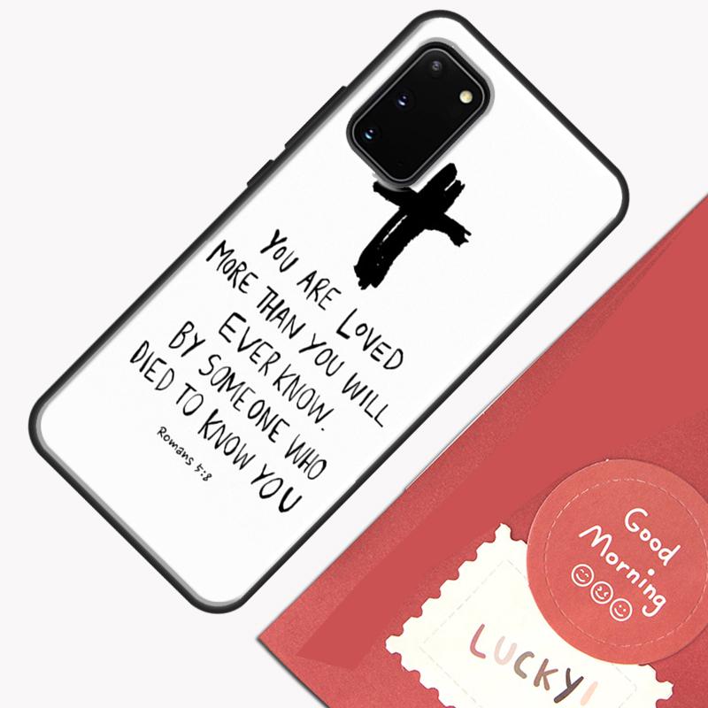 Christ Jesus Bible Verse Cross Phone Case For Samsung Galaxy S25 S24 S20 S21 S22 S23 Ultra S9 S10 Plus S23 FE Cover Shell