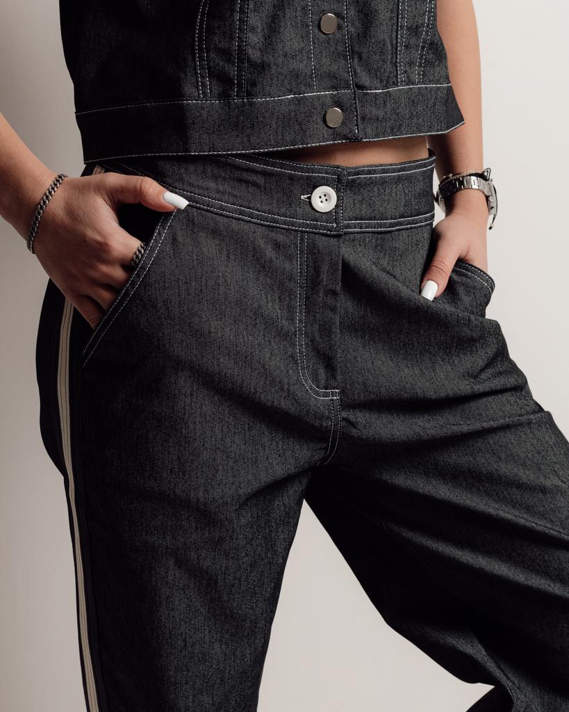 Women's Suit Butella 17024 M Gray Denim (jacket, Pants)