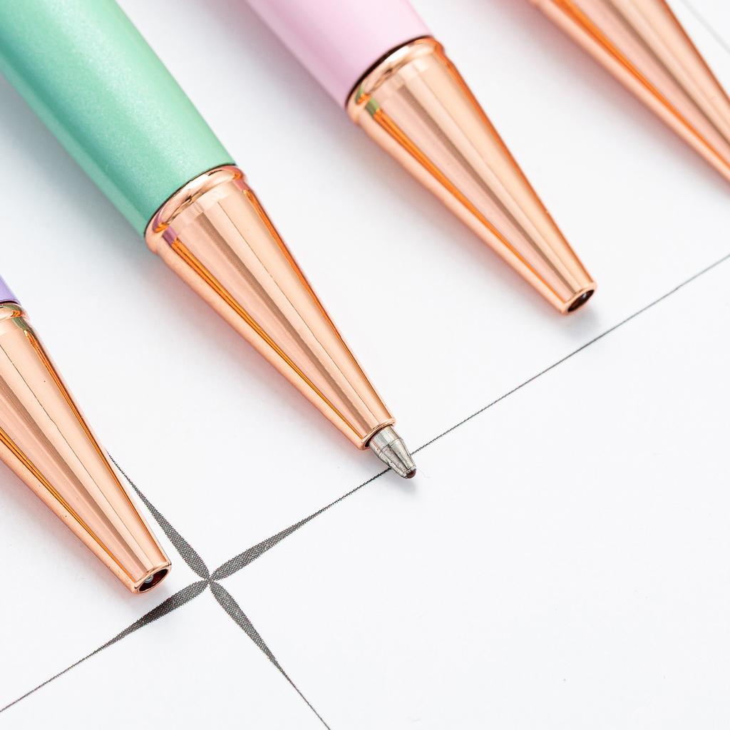 1 Pcs Flower Ballpoint Pen Metal Office School Stationery Gift Cute Clip Pens Pencils Writing Supplies