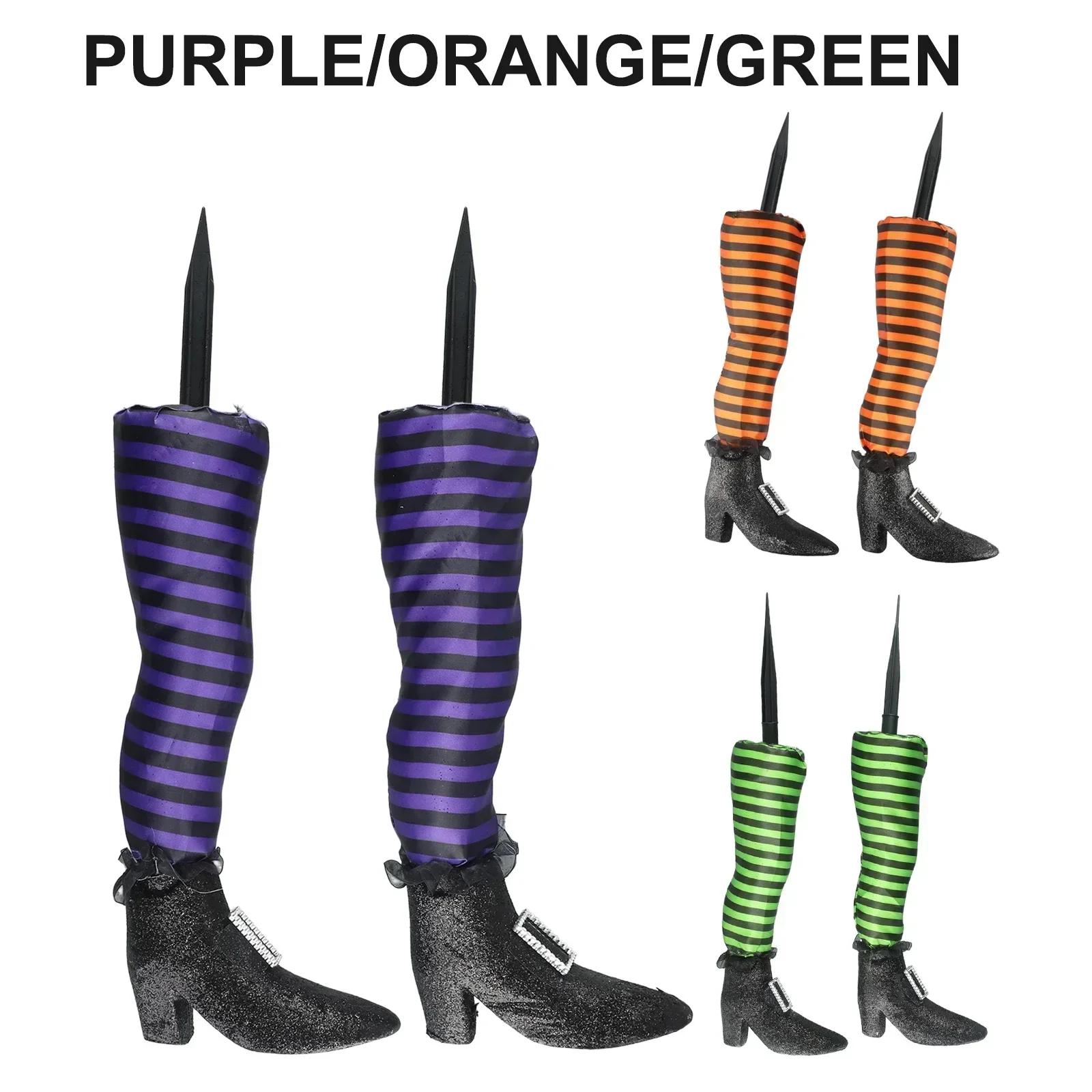 

1Pair Halloween Evil Witch Legs Props Upside Down Wizard Feet Front Yard Courtyard Lawn Ornament Boot Horrible Halloween Decor