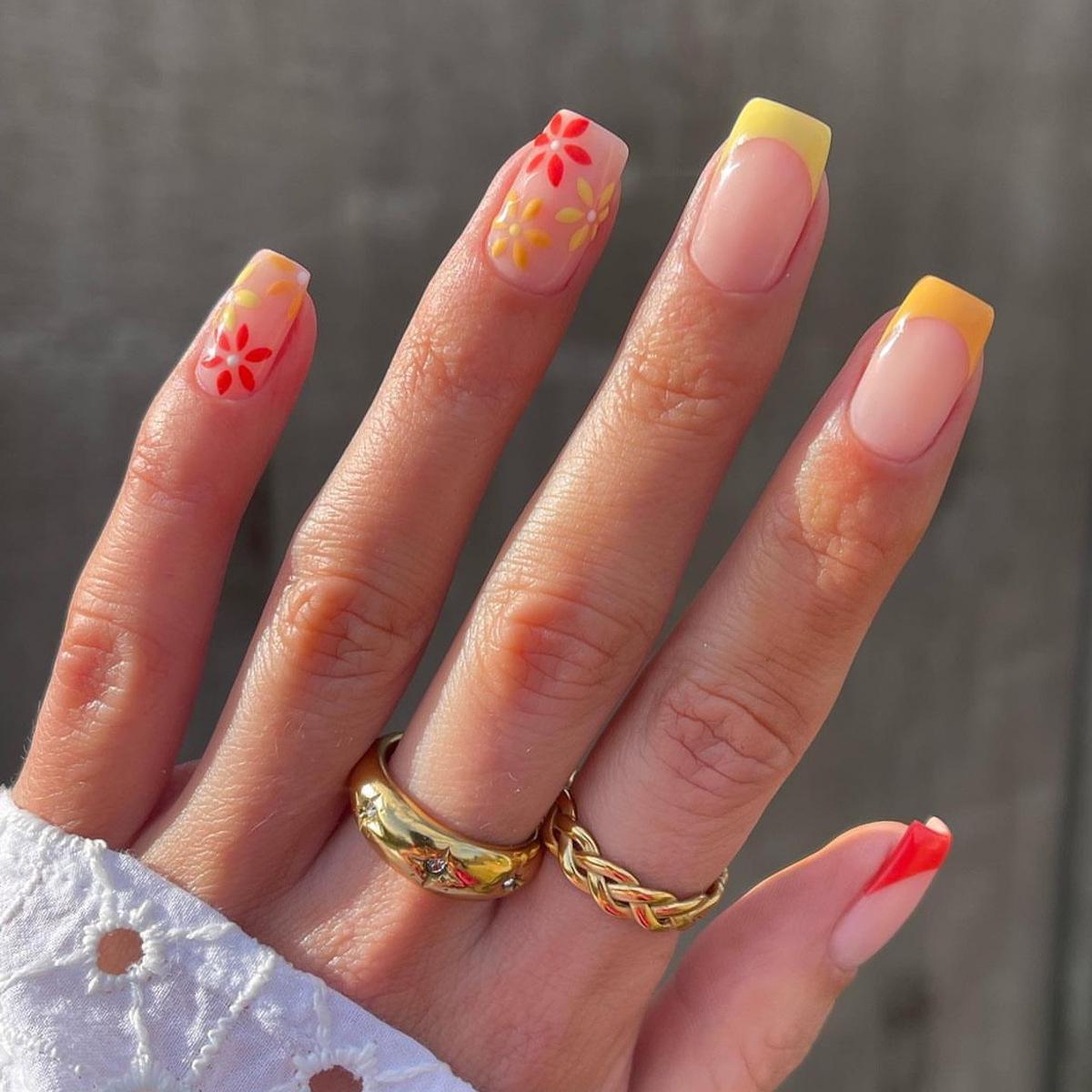 

Colorful French Style Nail Patches - Fresh, Finished False Nails