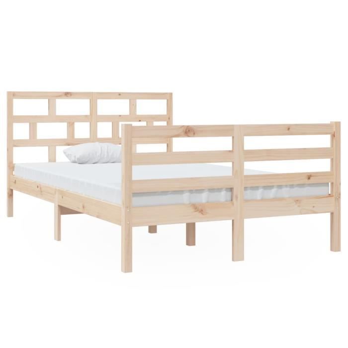 VidaXL Cadre de lit Bois de pin massif 120x200 cm 3101278