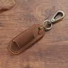 Luxury Genuine Leather 1 Slots Pen Case with Removable Pen Tray Holder Keychain Case Office School Supplies Pouch Creative Gift