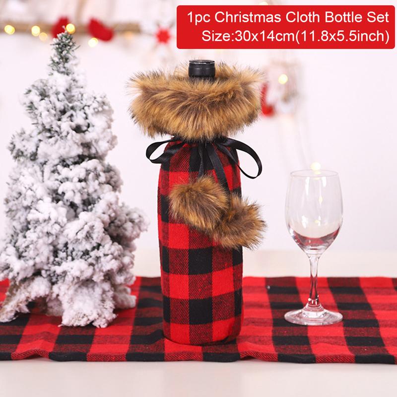 Christmas Wine Bottle Cover Merry Christmas Decorations For Home Christmas Ornament Xmas Table Decor New Year 2026 Navidad Gift