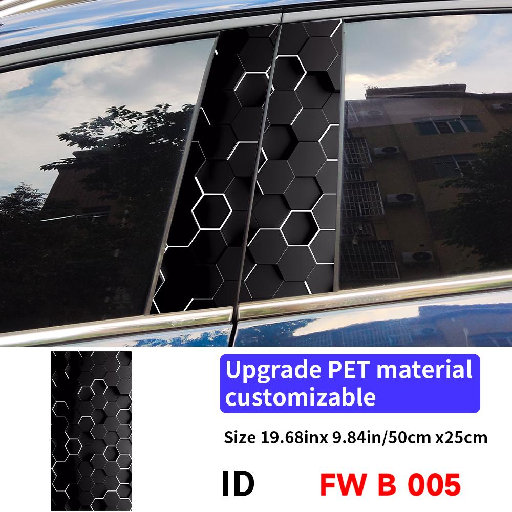 Honeycomb Car Stickers Auto B Pillar Waterproof Center Column Decoration Cover Scratches DIY Car Doors Pillar Decals Accessories