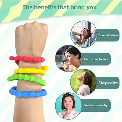 Fidget Toys Sensory Stick Stretchy Anxiety Relief 4 Pcs Calming Tools for Autistic Kids Adults Travel-Friendly Party Gifts
