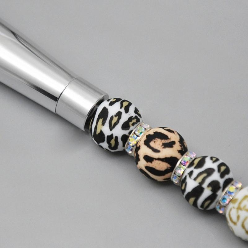 5 Pcs DIY Beaded Makeup Brush Metal Handle Makeup Brush Foundations Eyeshadow Eye Brush Makeup Colouring Accessories