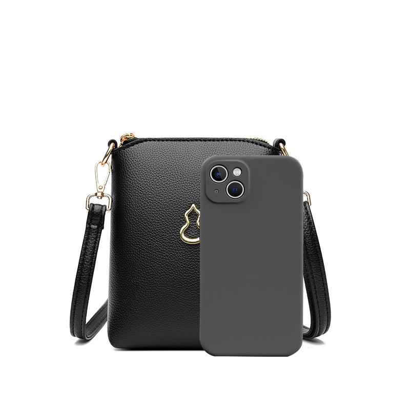 Lightweight Mobile Phone Bag, Double-shoulder Strap Crossbody Bag, Simple Single-shoulder Bag, Solid-colored Small Bag