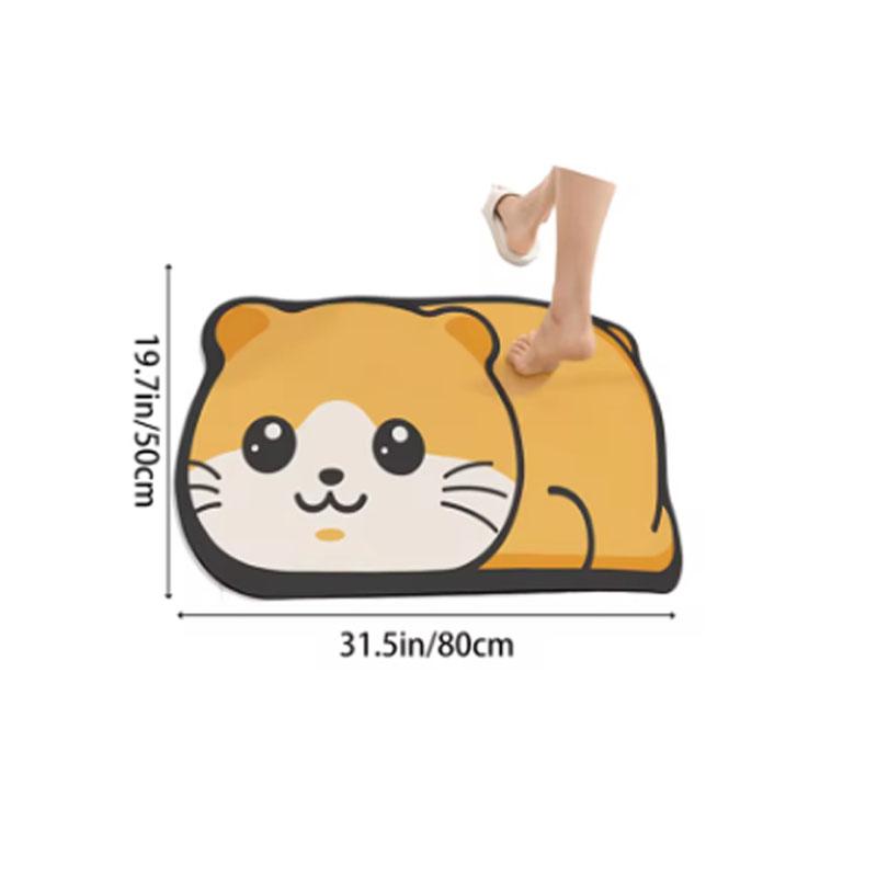 Cute Cartoon Pattern Non-slip Mat Entrance Door Mat Diatomaceous Earth Absorbent Quick Drying Cushion Suitable For Toilet Door