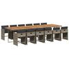 VidaXL Garden Dining Set Cushions 13 Pcs Grey Wicker 3277897