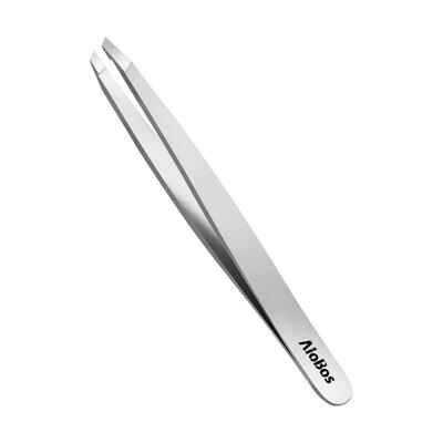 AioBos Tweezers Slanted Precision Heat-Treated Sandblasted Eyebrow Hair Removal Nose Beard Splinter Unisex Storage Case Easily Accurately Removes