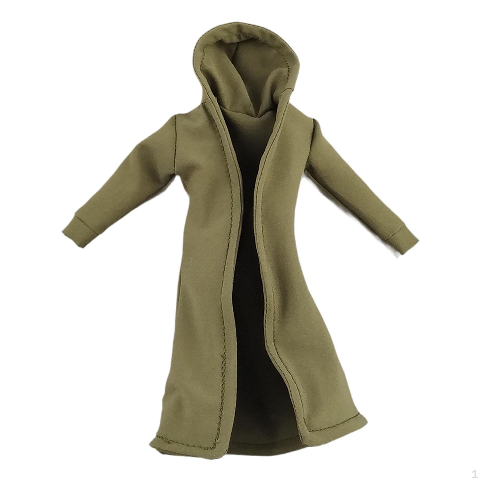 

1/12 Scale Male Coat Model Miniature Decoration Accessories Cosplay Windbreak Figure Clothes, зелений